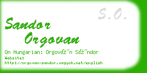 sandor orgovan business card